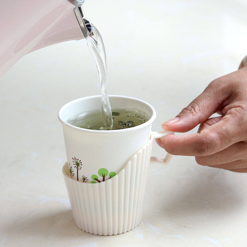 杯托纸杯8只加厚一次性杯子烫手隔热相框