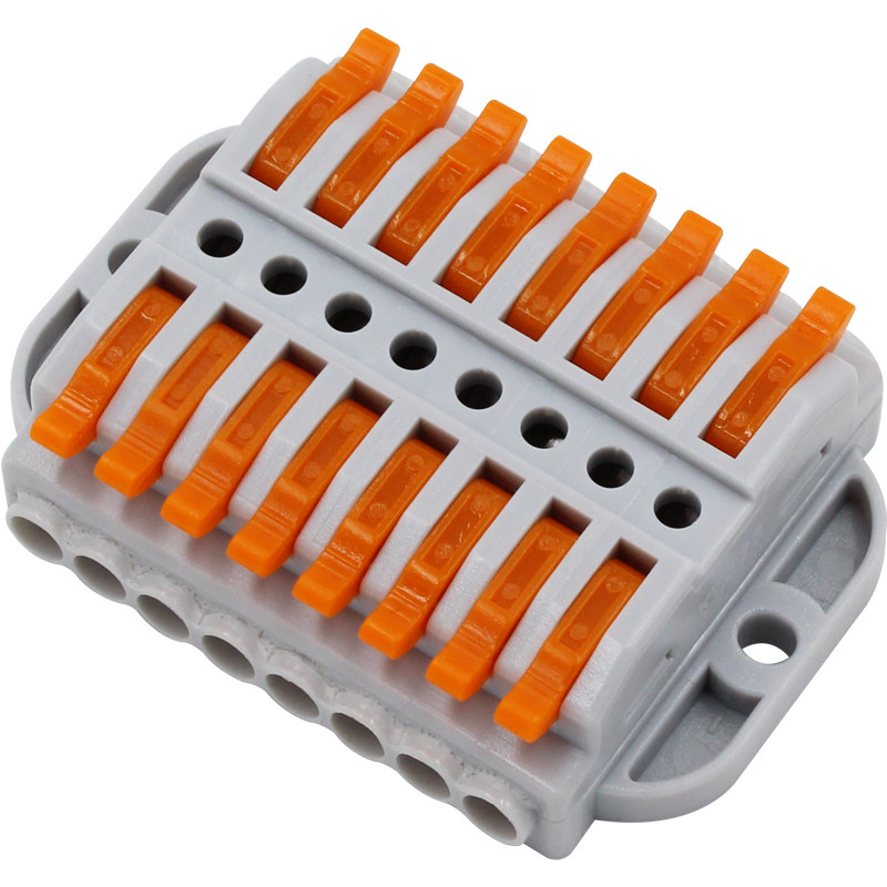 接线端子接头子公电线连接器快速八出八进10只接线端子