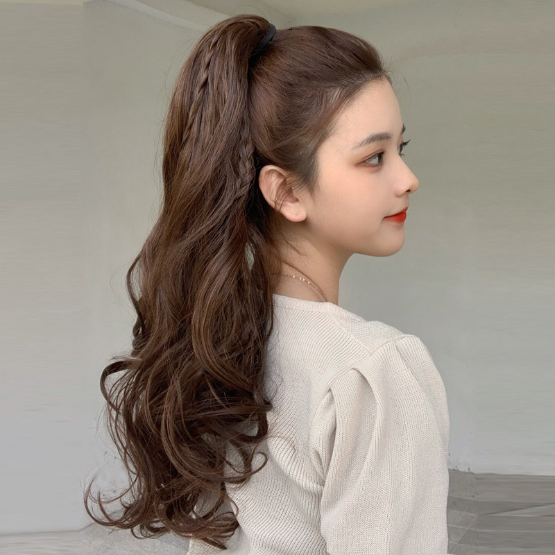 马尾假发高马尾头发自然隐形辫子网红波浪大波马尾