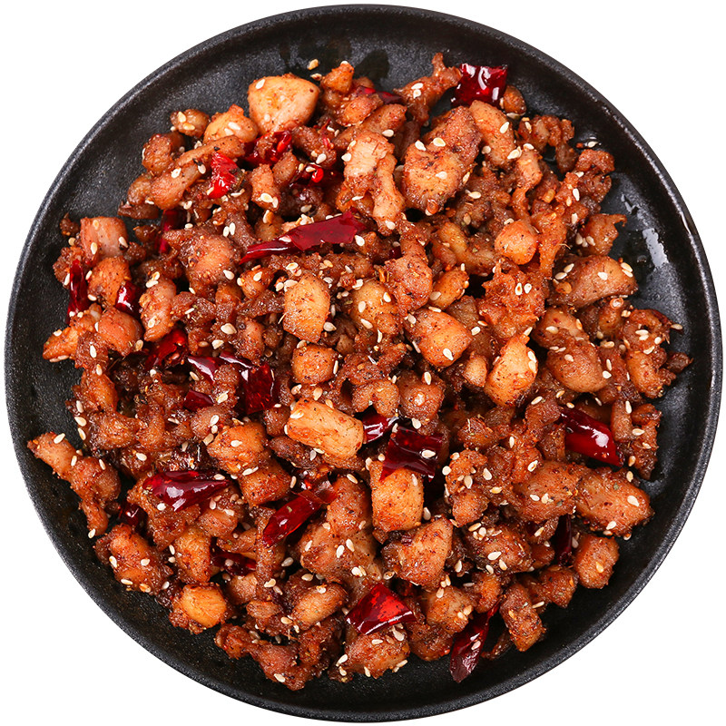 零食钟家休闲爆辣鸡肉丁鸡肉渝派子鸡骨辣菜去鸡肉零食