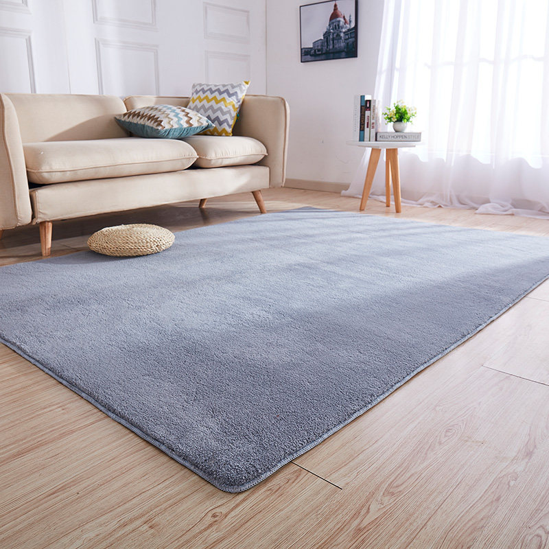 北欧素色地毯客厅卧室床边大面积美式轻奢榻榻米宜家沙发茶几地垫