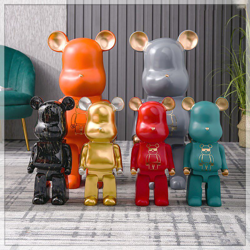 网红机器熊摆件轻奢房间玄关进门落地现代潮牌摆件