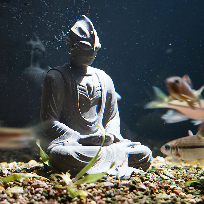 迪迦奥特曼鱼缸创意摆件装饰造景佛像水族沉木草缸装饰摆件