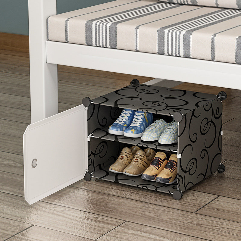 学生宿舍鞋架寝室床底多层防尘简易小型窄省鞋架