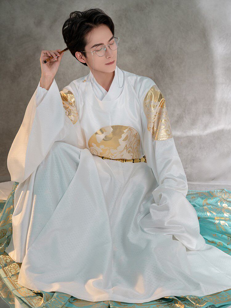 弦月汉服男秋冬情侣款原创明圆领长袍金马面裙汉服