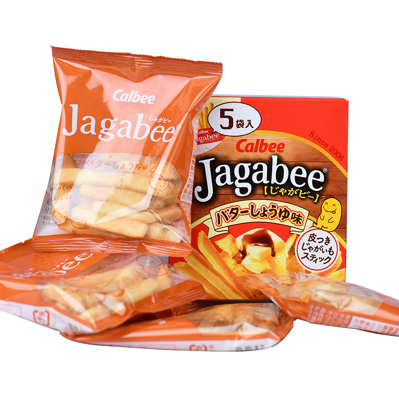 日本卡乐比薯条三兄兄弟网红calbee薯片淡盐原味膨化食品
