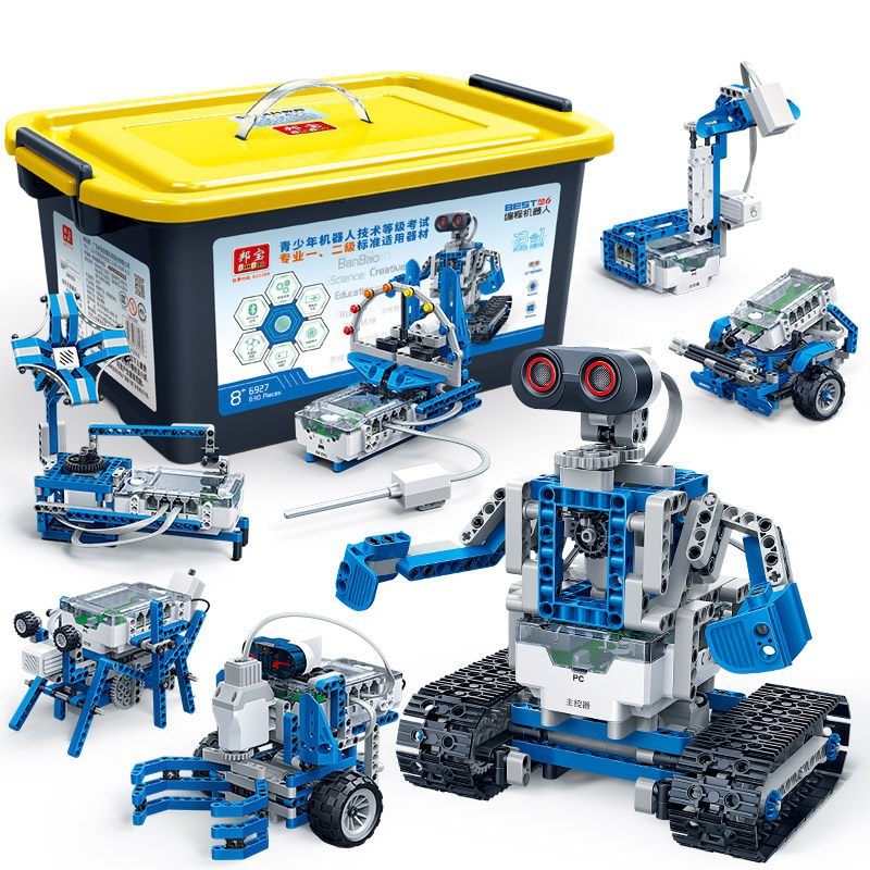 邦宝小学生stem科学玩具电动积木编程机器人besta6创客教育6927