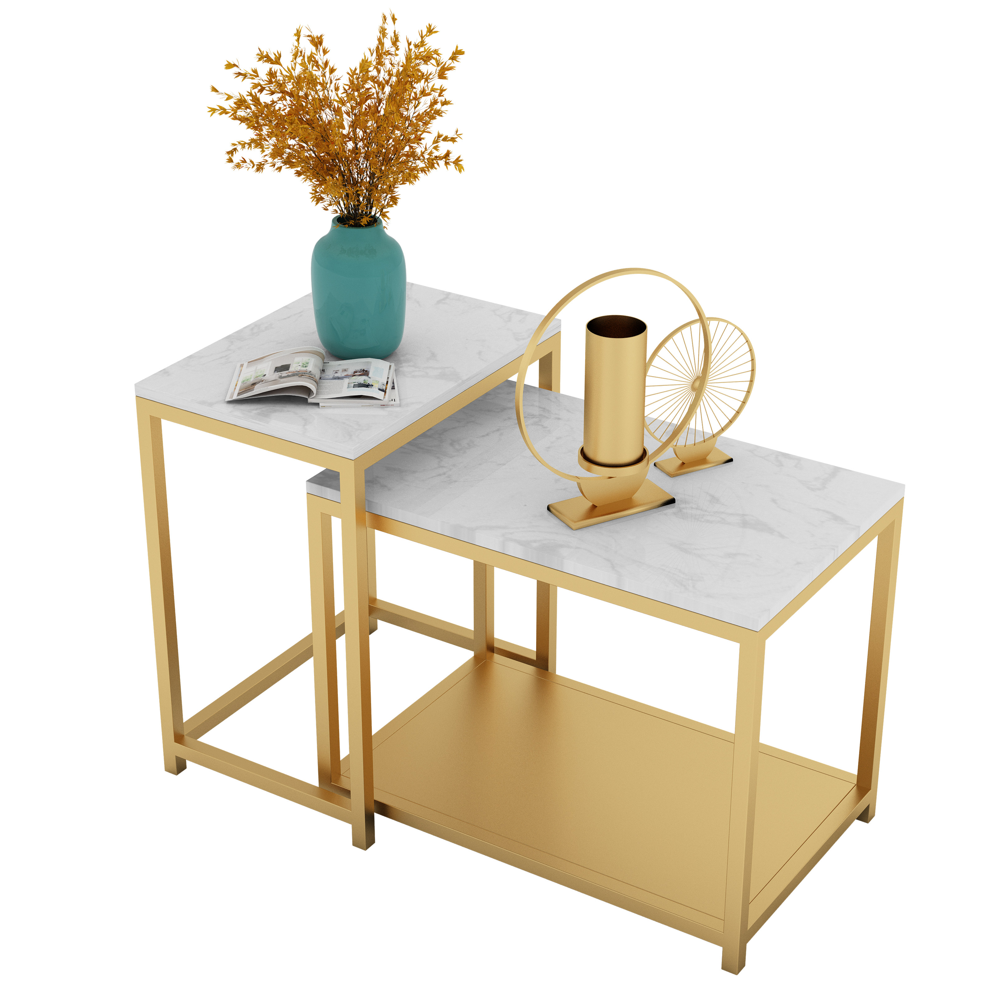 北欧几方边柜方沙发床头茶几几小轻奢铁艺边桌角几