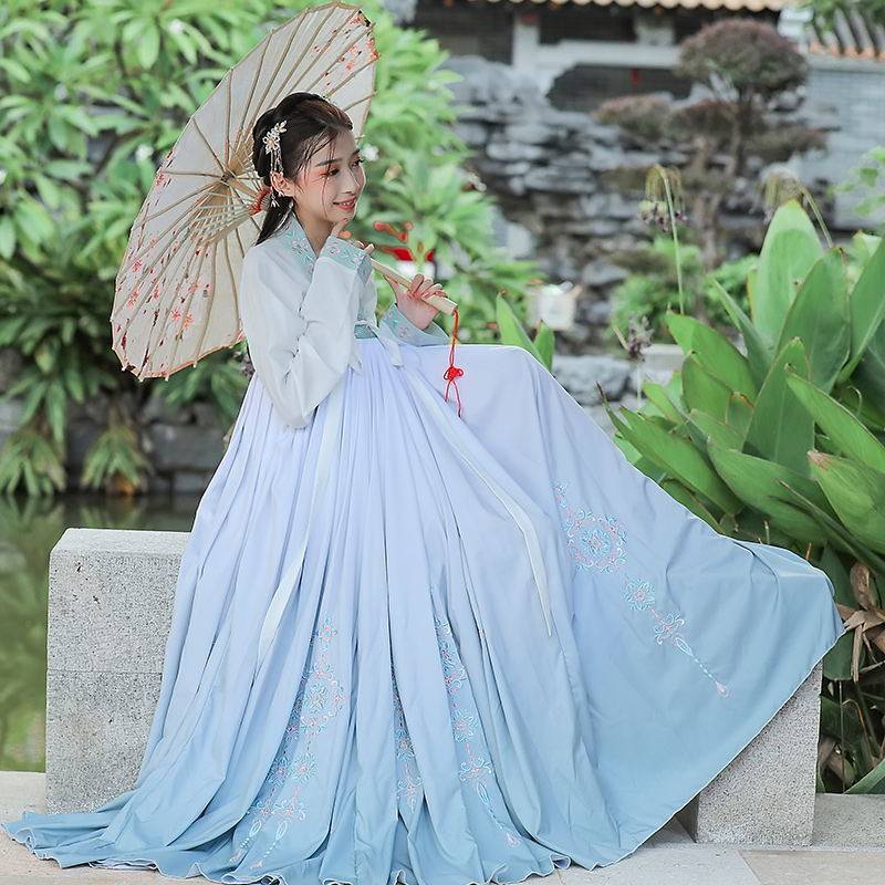 【花闻漾宫】汉服女原创超仙齐胸襦裙仙气飘逸古风广袖流仙裙冬款