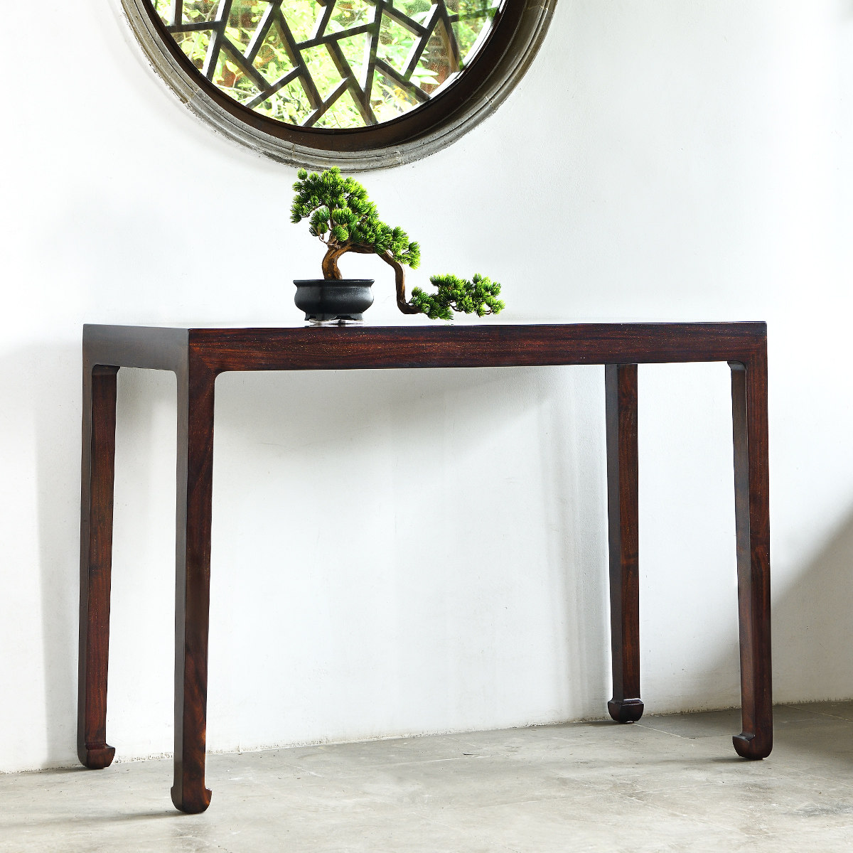 苏素私人定制红木条案赞比亚血檀四面马蹄足条桌条案