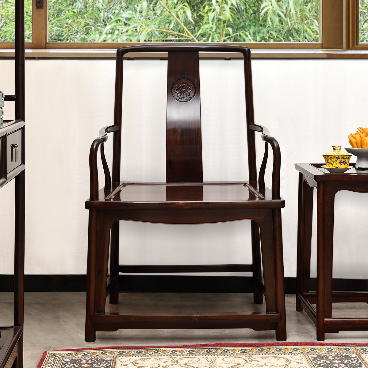 苏素私人定制红木扇形南官帽椅赞比亚血檀主人圈椅