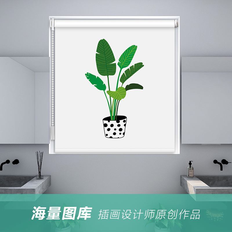 简约北欧风小清新卷帘窗帘厨房浴室卧室客厅免打孔遮光升降家用 - 图1