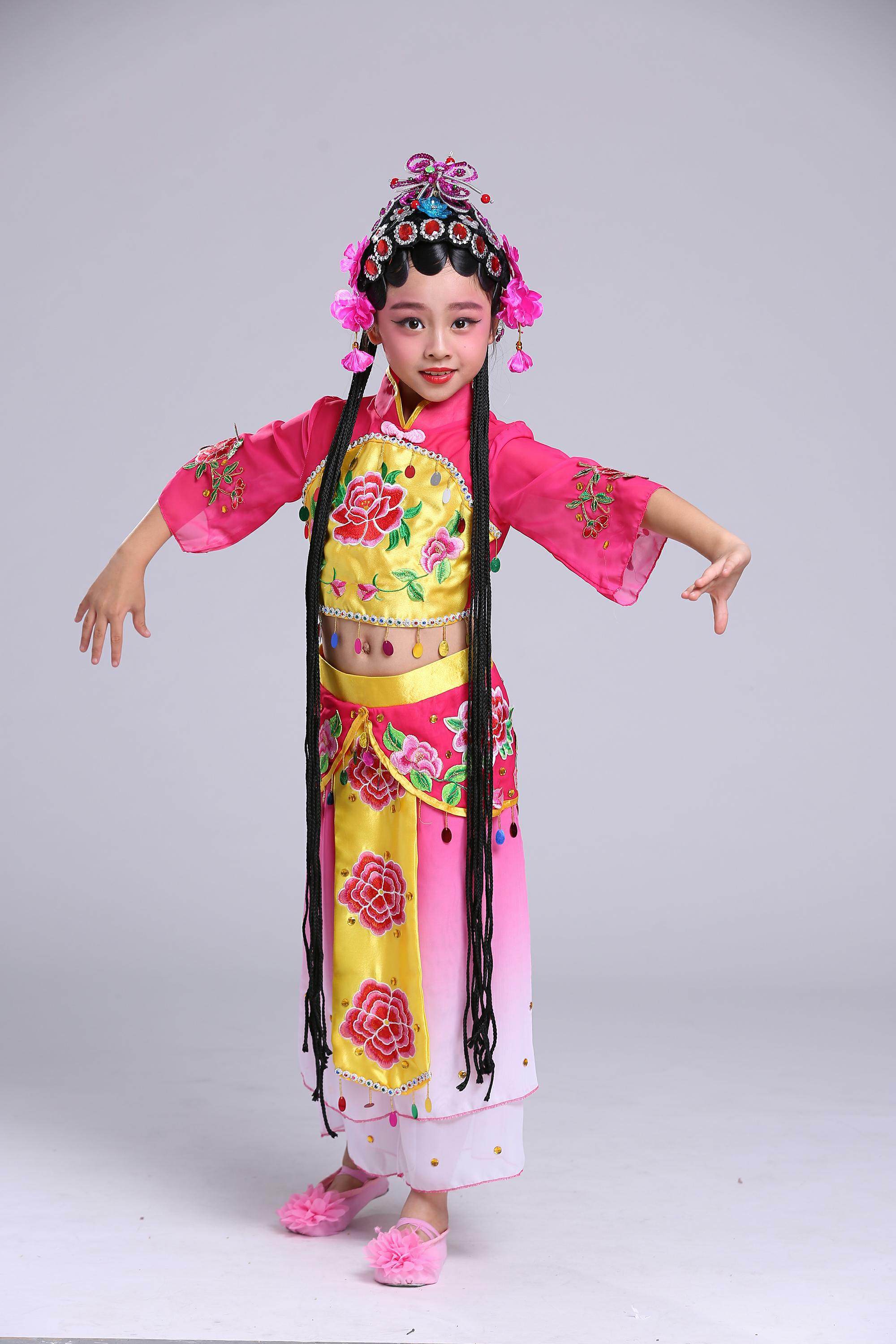 花旦儿童戏服京剧舞蹈演出服小红红娘小花梨园儿童演出服