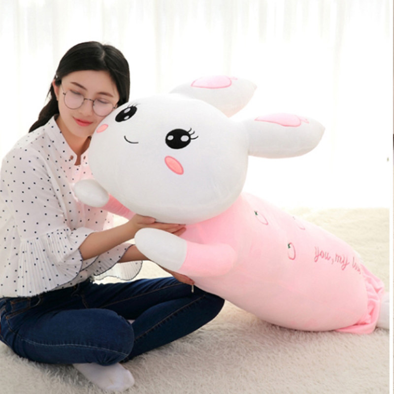 粉色娃娃枕头睡觉小兔子毛绒玩具公仔流氓兔动物抱枕可爱女生床上