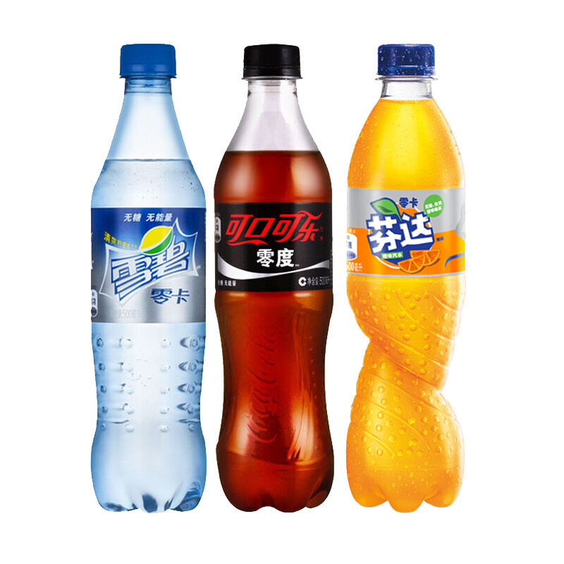 12瓶 芬达零卡 无糖饮料混合 零度可乐 零卡雪碧 500ml 可口可乐