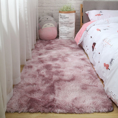北欧床边地垫客厅茶几小地毯家用加厚长毛绒卧室满铺房间可爱脚垫