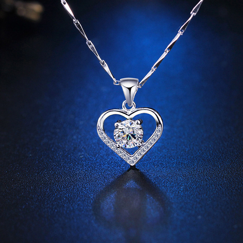 项链白金pt950铂金18k女款钻石吊坠情人节礼物颈饰