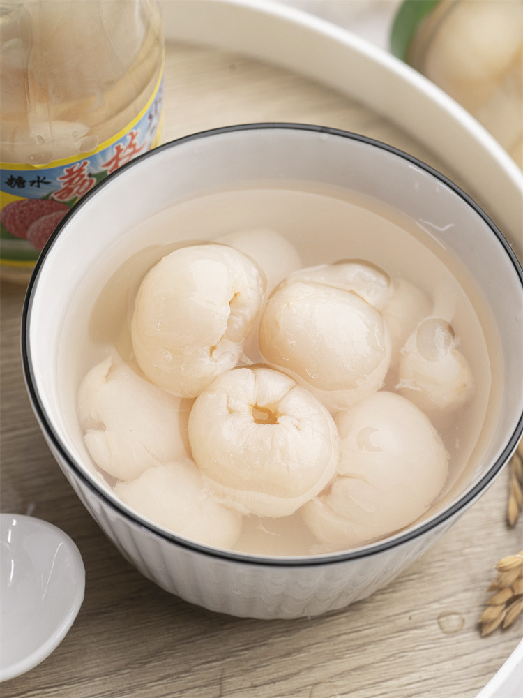 糖水荔枝罐头即食水果罐头商用248g6罐整箱玻璃水果罐头