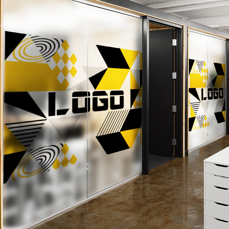 遮光防透磨砂静电膜贴玻璃贴膜商务商务会议会议室玻璃膜