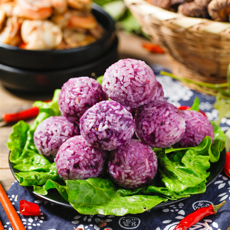 紫薯糯米球500g散装重庆火锅紫薯丸子关东煮麻辣烫串串香食材配菜