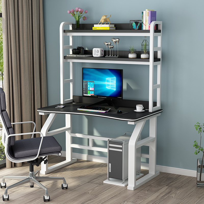 电脑桌台式家用简约经济型书桌书架一体组合学生电脑桌