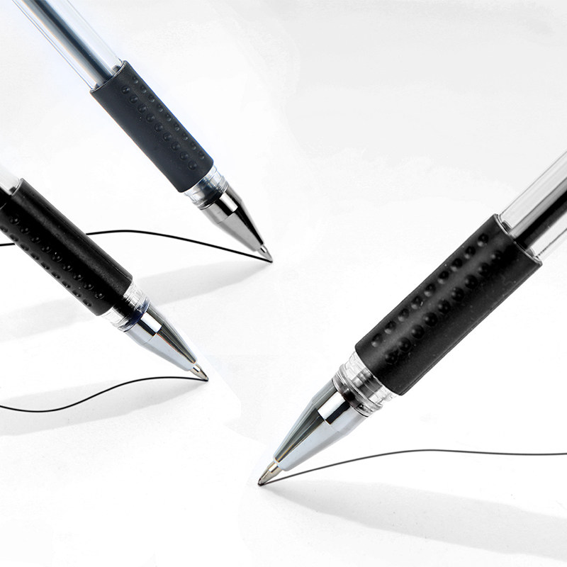 华杰水性考试学生办公用品笔芯可替换简约桶装签字笔中性笔