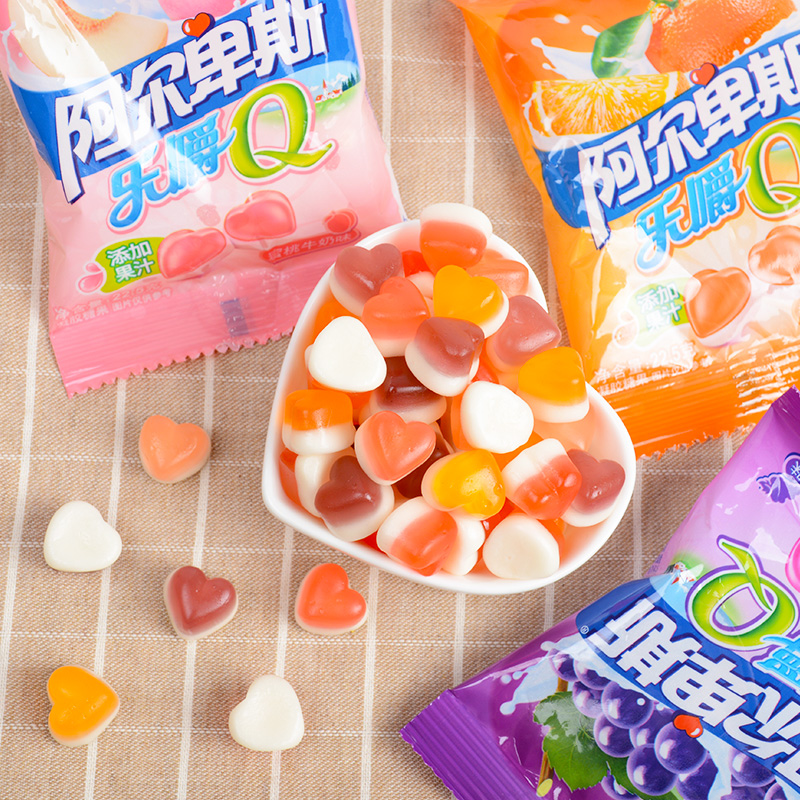 阿尔卑斯乐嚼qq糖果果汁软糖儿童水果果味橡皮糖传统糖果