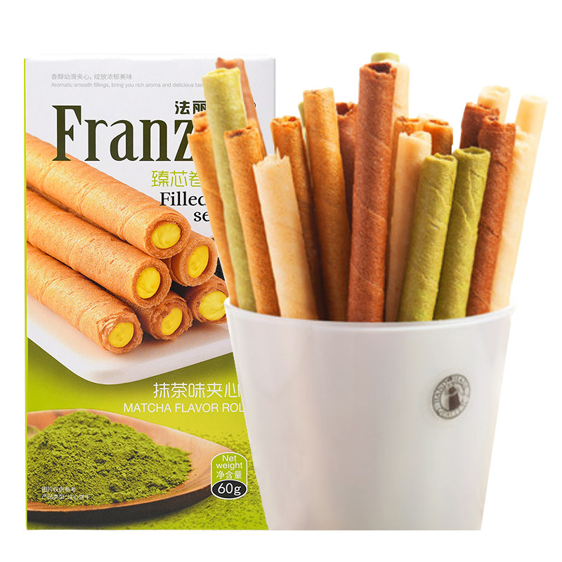 法丽夹心蛋卷60g茶味饼干休闲办公室小吃8090蛋卷饼干