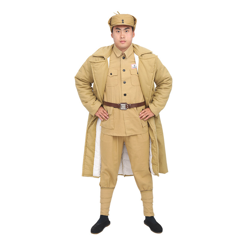 红军衣服八路军演出服棉袄老式军装大衣新四军抗战民族服装