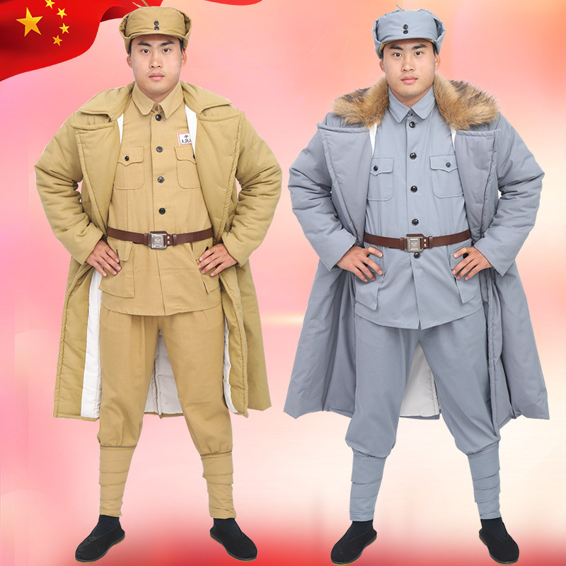 红军衣服八路军演出服棉袄老式军装大衣新四军抗战民族服装