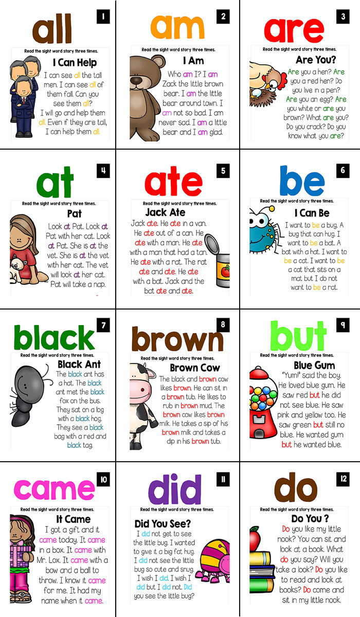 高频sightwords句子故事段落阅读理解英语卡片启蒙早教闪卡