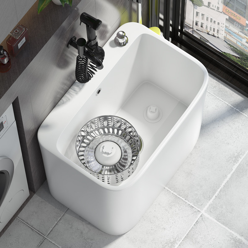 家用陶瓷拖把阳台卫生间大号加高拖布池驱动墩布池拖把池