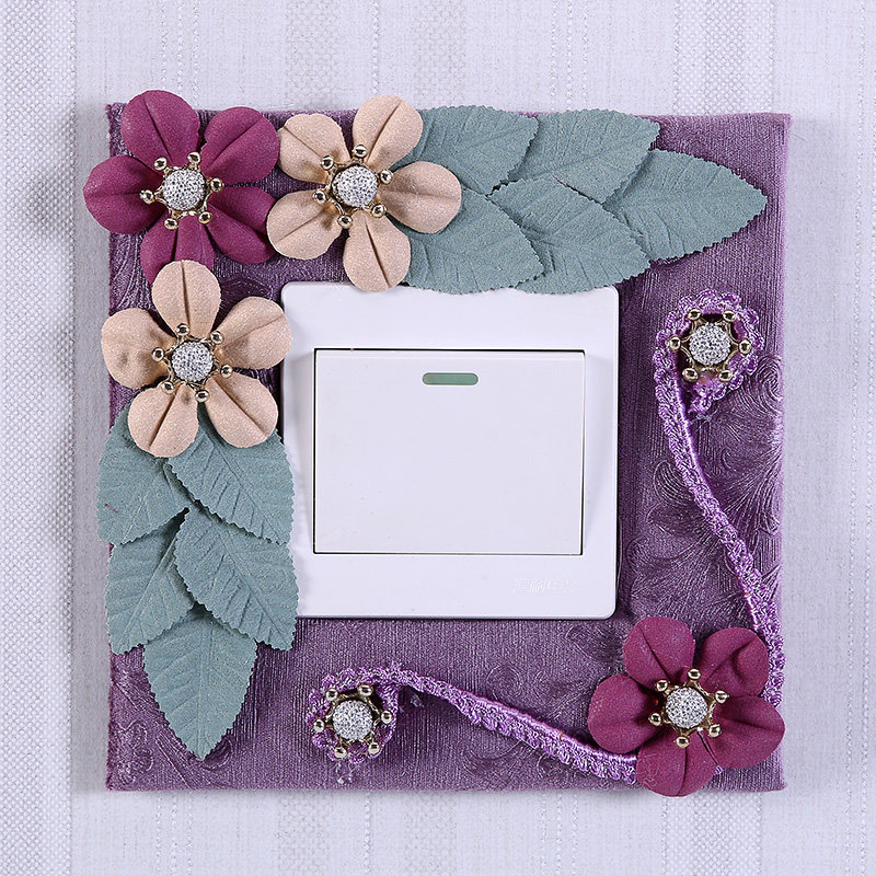 开关欧式房间装饰插座创意布艺墙贴保护套灯布开关套