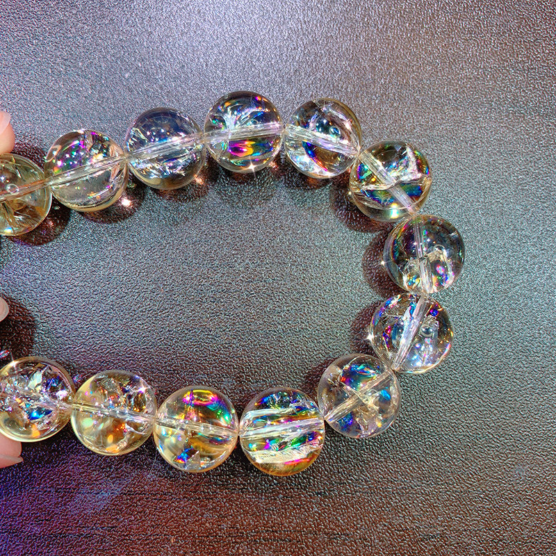 猛吸一口仙气黄金阿塞斯特莱彩彩虹水晶手链高频手链