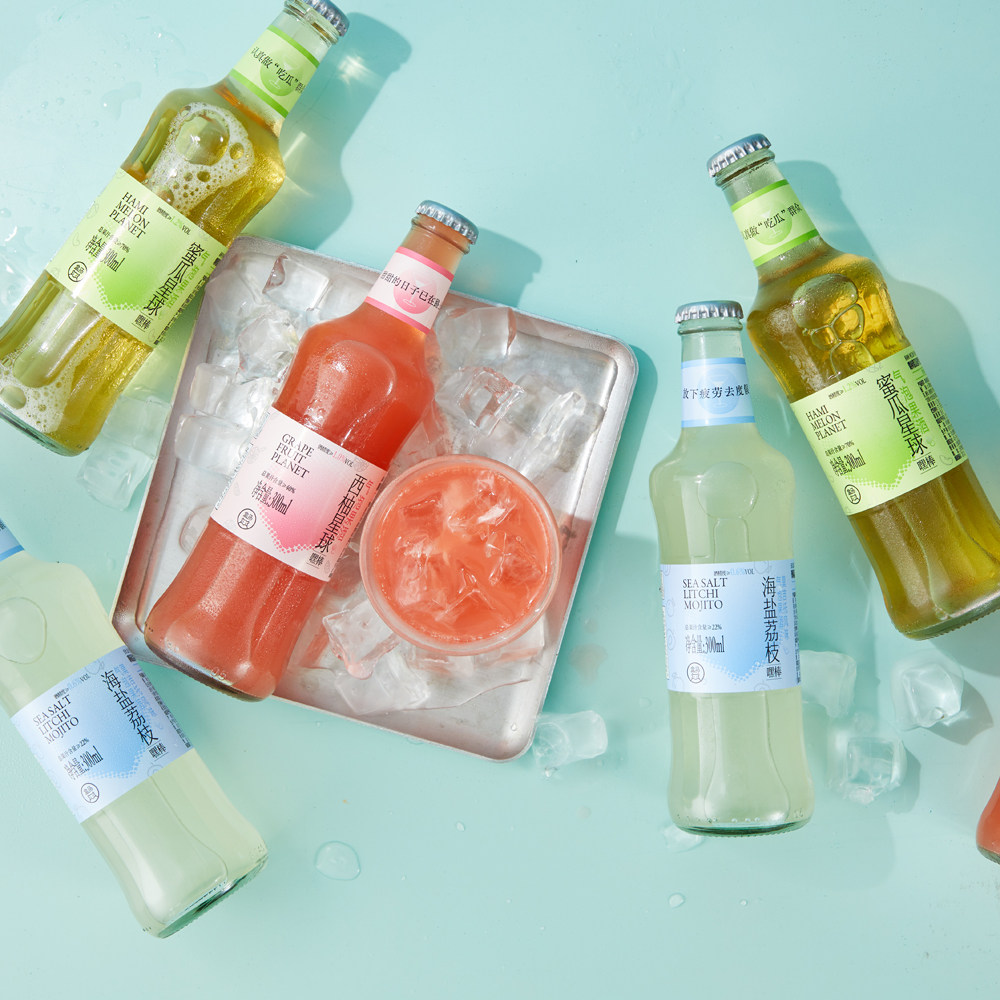 气泡盒马海盐荔枝西柚哈密瓜嘿棒果酒300ml6瓶果味