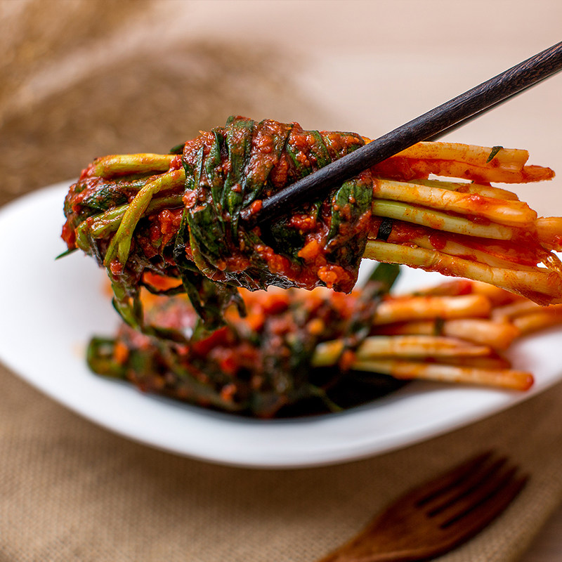 延边朝鲜族韩国泡菜小根葱小葱泡菜500g/袋 韩式风味韩国小葱泡菜