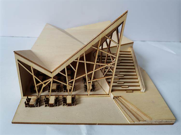 diy wall餐厅木质模型拼装 材料包沙盘建筑场景材料包套装 troll - 爱