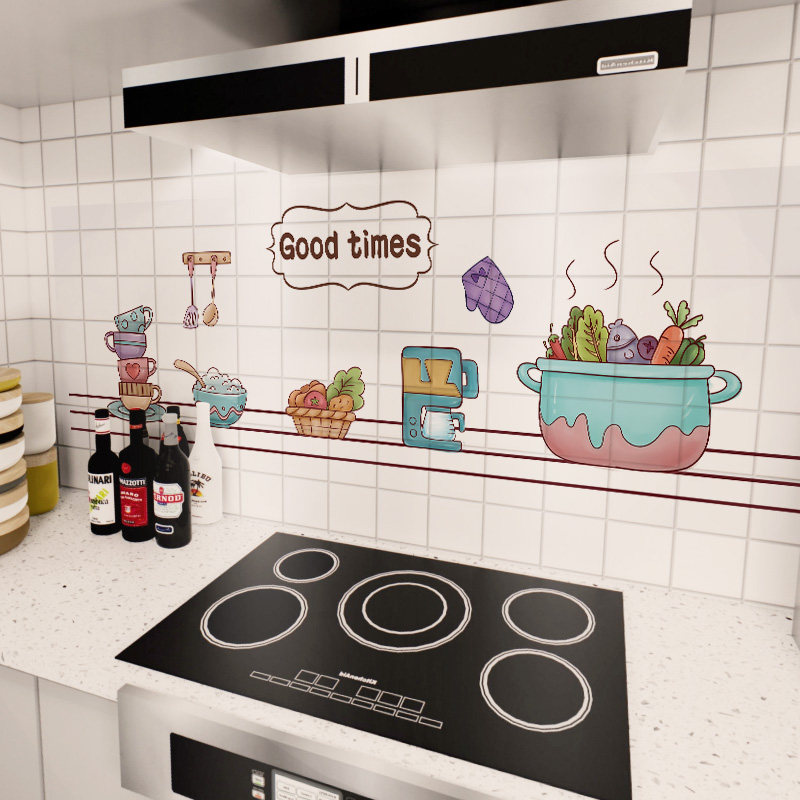 透明厨房防油贴纸阻燃耐高温瓷砖砖墙贴画油烟机家用防油贴纸