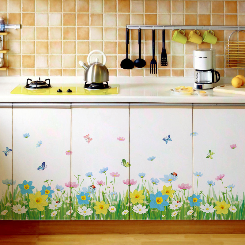 柜子贴纸创意厨房橱柜装饰柜门家具翻新自粘防水墙贴