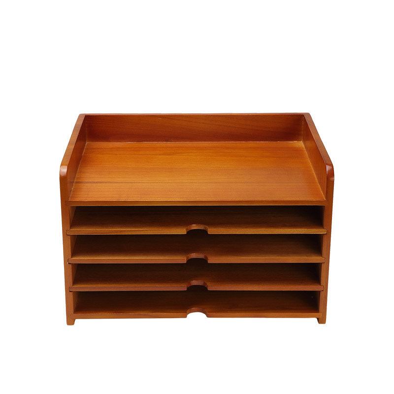 实木办公文件架文件座文件框多功能桌面文件收纳盒书籍杂物置物架