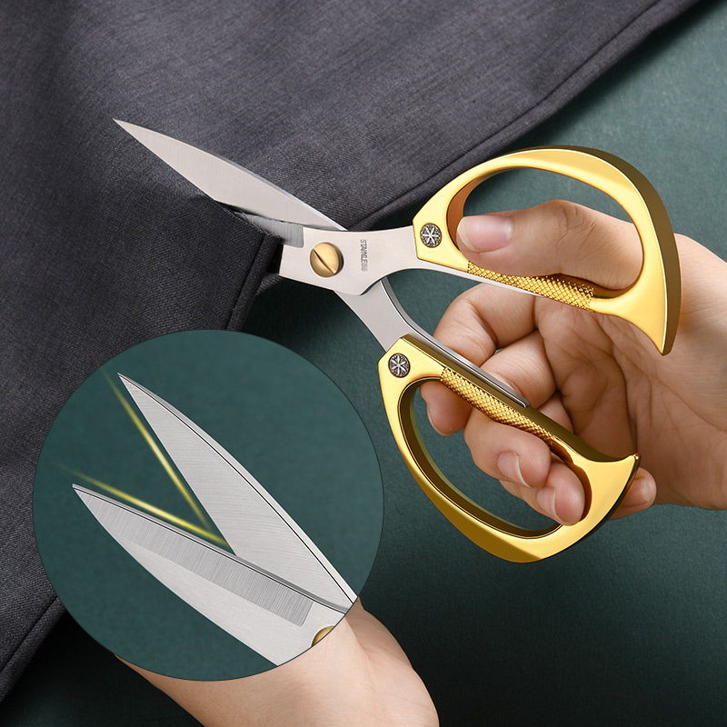 闪闪优品剪纸专用家用剪线头缝纫裁缝剪专业裁布裁衣尖头龙凤剪刀