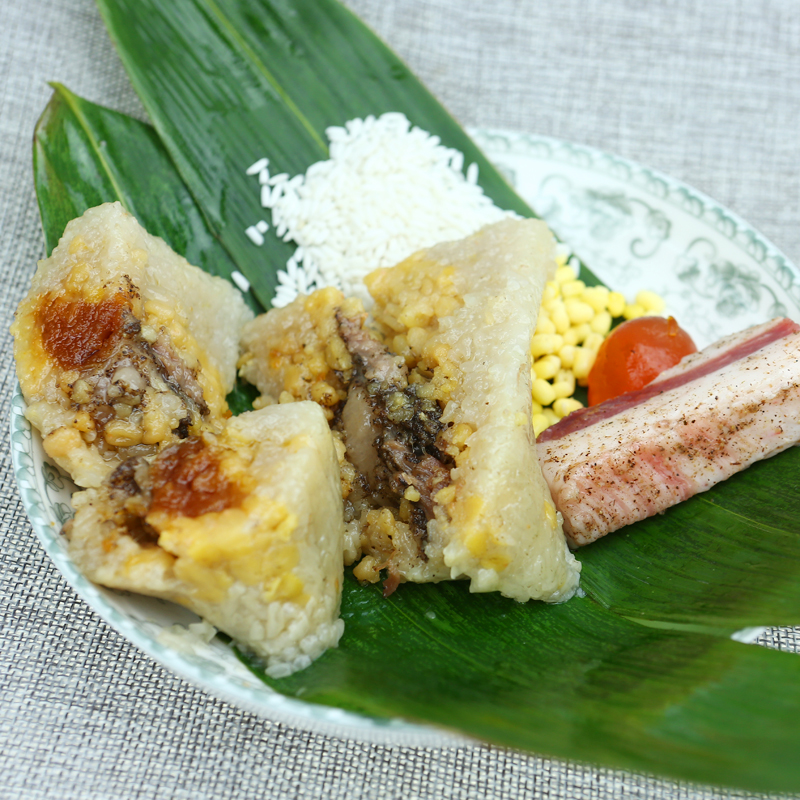 五花肉粽粽子广东口味手工新鲜绿豆蛋黄200g粽子