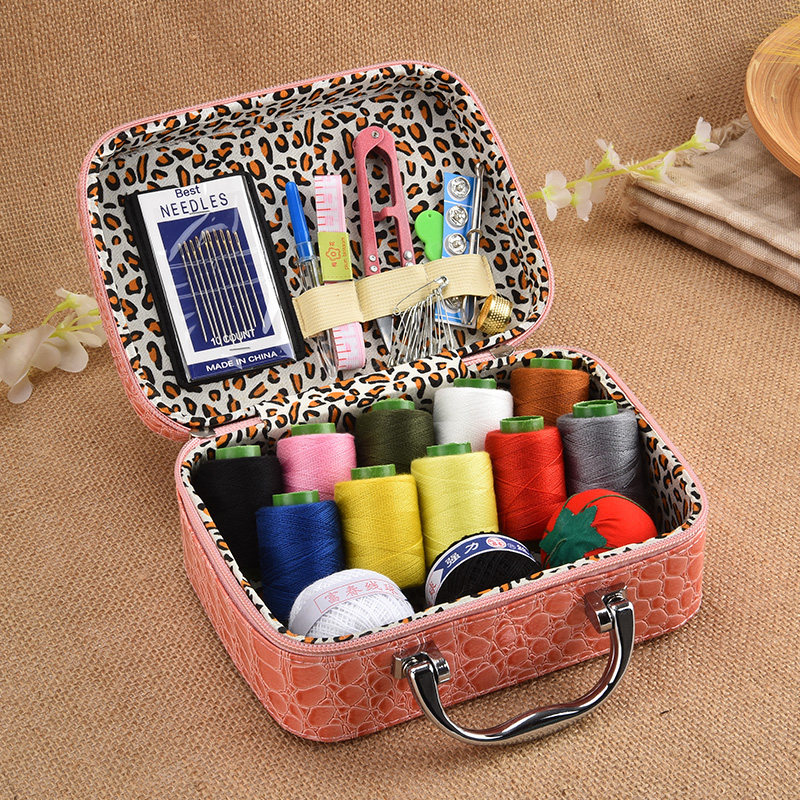 既来姿手提针线盒家用套装便携手工针线包手缝线缝补工具收纳盒