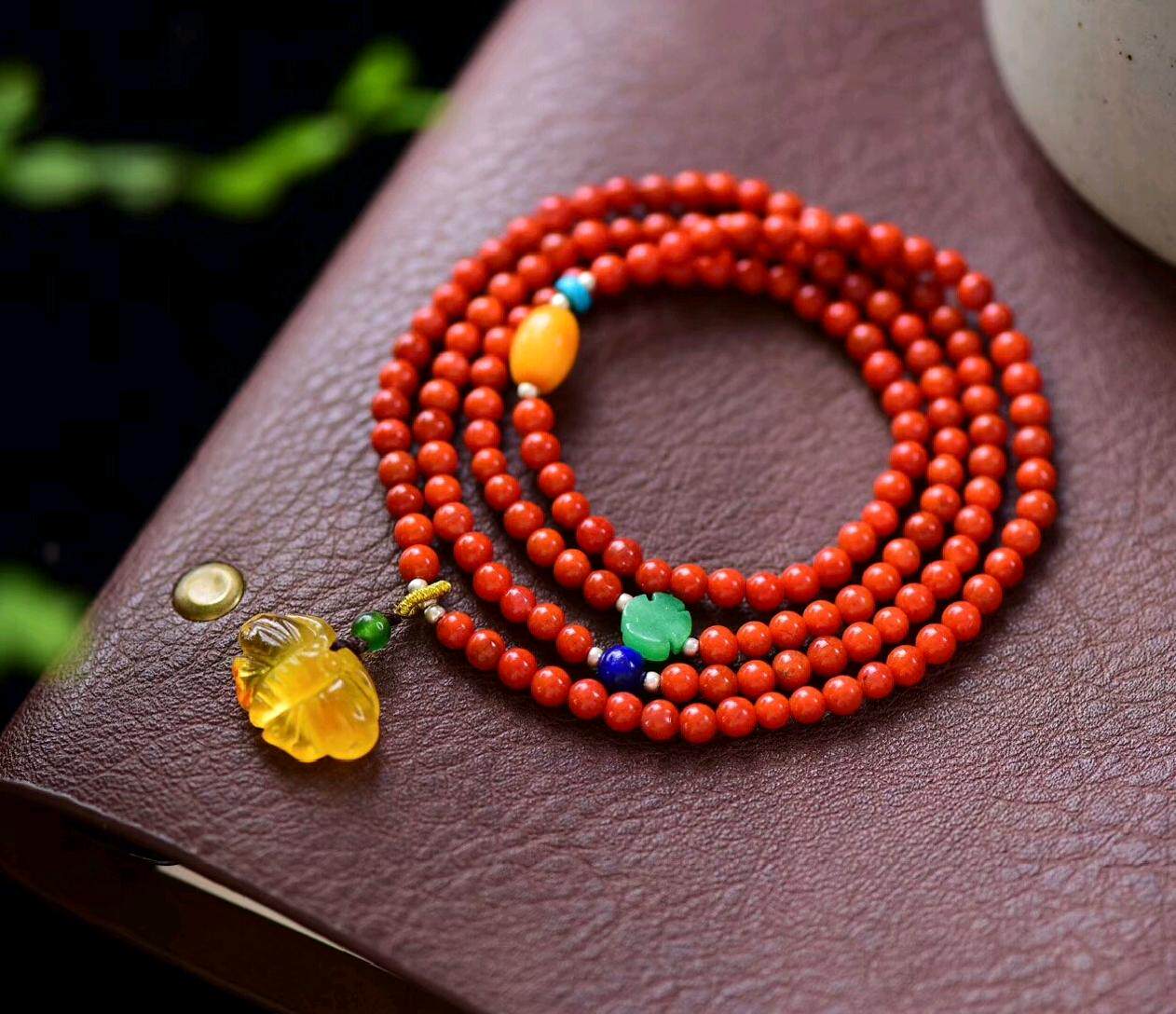 南红丑美天然红多手链珠子尺寸4mm暖色色系手链