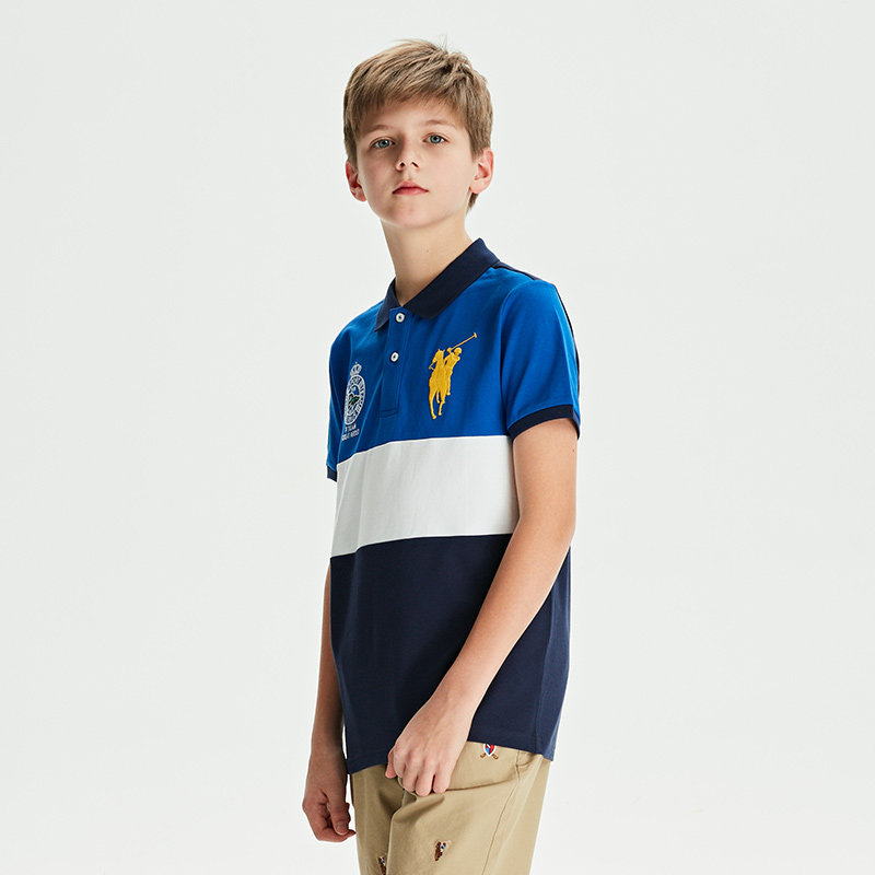 polosport童装男童短袖纯棉2022新款夏款衣服t恤