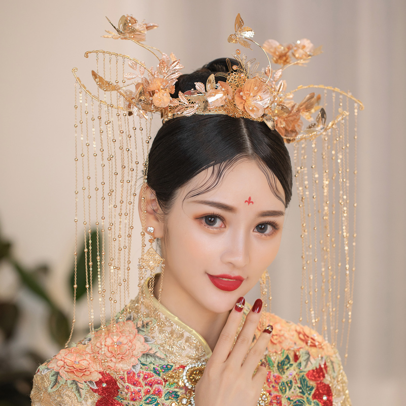 头饰新娘秀禾古装剧演出皇后凤冠中式结婚发饰发饰