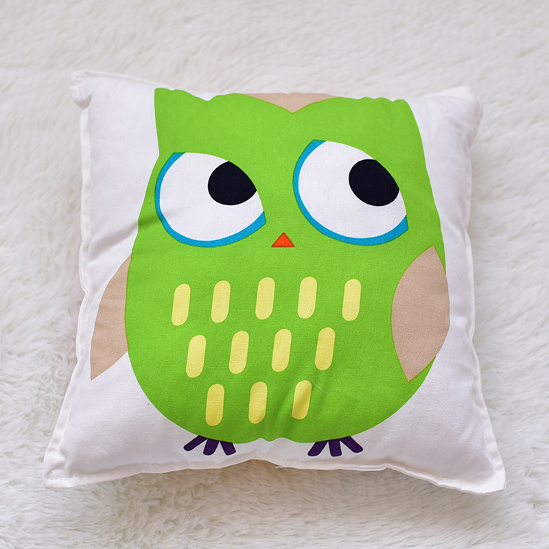 猫头鹰卡通抱枕靠垫全棉布料可机洗公仔毛绒玩具玩偶可爱小抱枕 - 萌