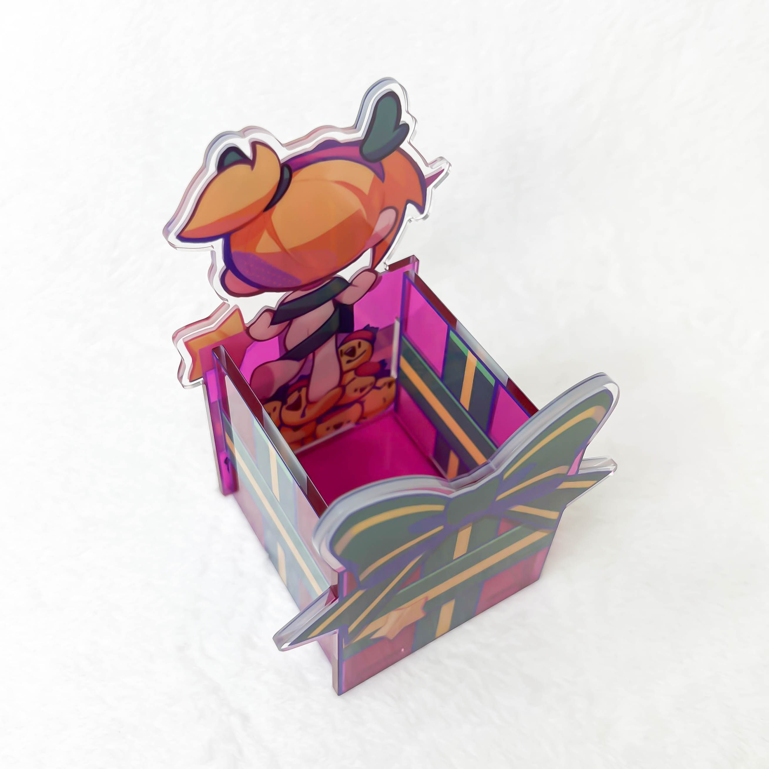 musedash圣诞礼物盒凛笔筒亚克力桌面收纳peropero动漫挂件