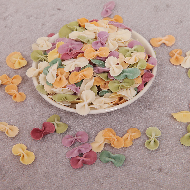 蝴蝶面多彩蔬菜面婴幼儿辅食手工面条儿童五彩营养面无盐无添加