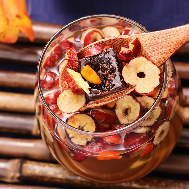 阿胶红枣桂圆姜枣茶红糖补气养血女生大姨姨妈中式养生冲饮